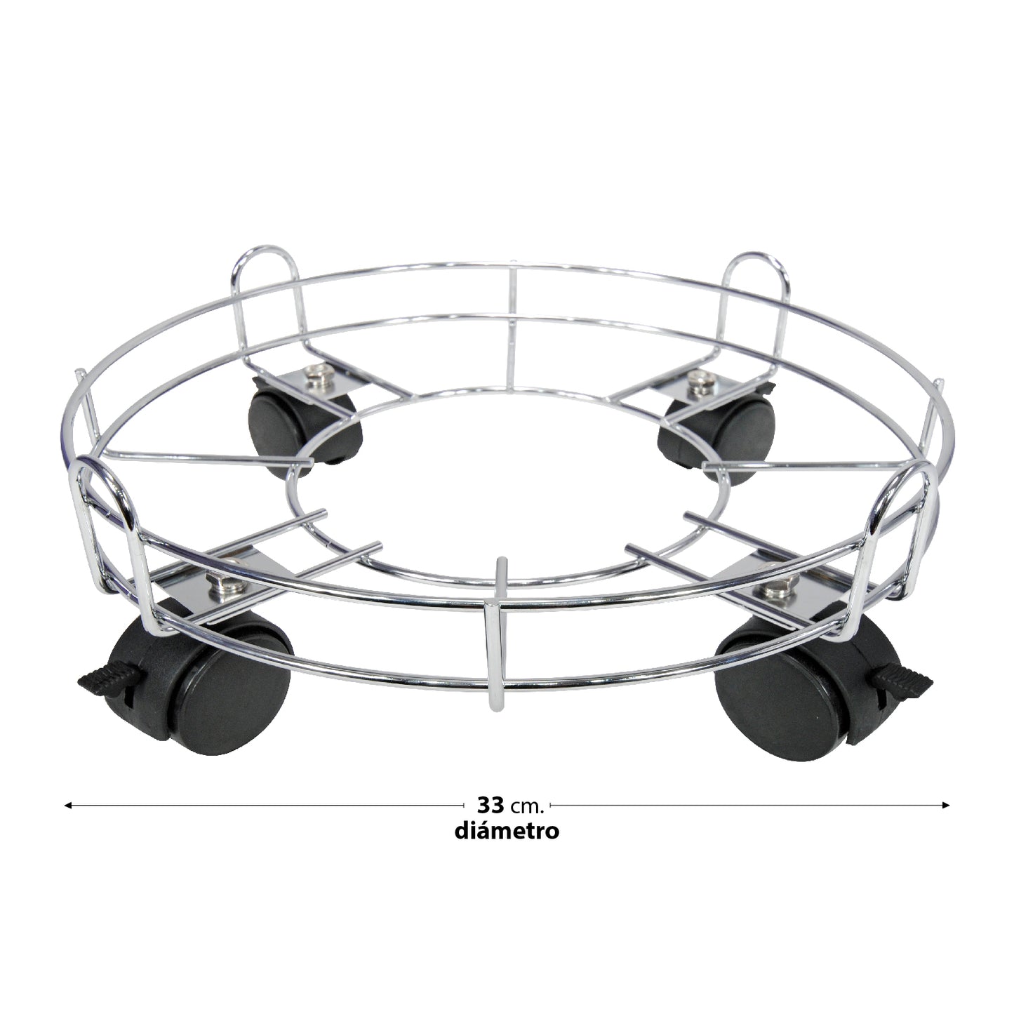 Soporte Base Móvil Circular Cromado