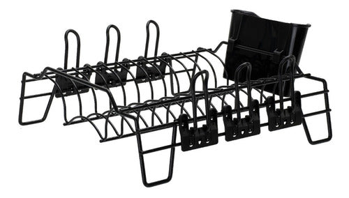 Secaplatos Escurridor Termoplastificado Negro 12 Platos