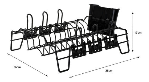 Secaplatos Escurridor Termoplastificado Negro 12 Platos