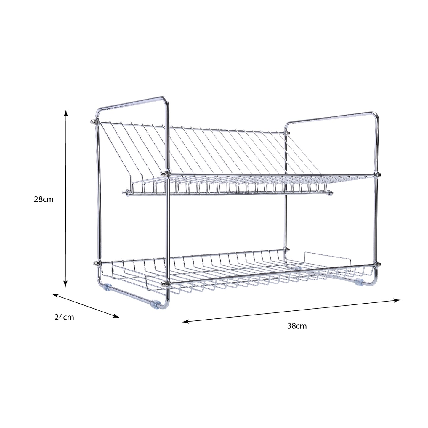 Secaplatos Escurridor Colgable 2 Niveles Cromado 20 Platos