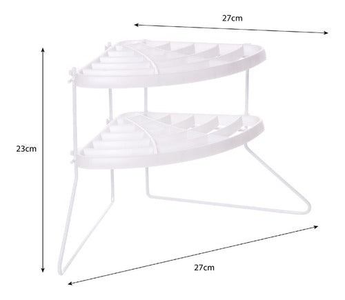 Repisa Triple Esquinero Para Platos Blanco