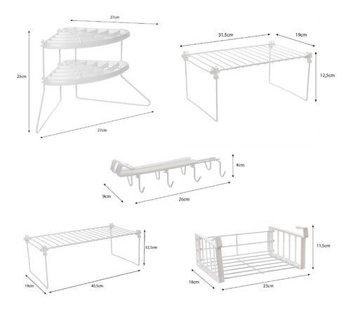 Kit Organizador Cocina 5 Unidades Blanco